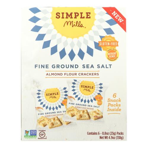 Simple Mills Fine Ground Sea Salt Almond Flour Crackers - Case Of 6 - 4.9 Oz - 856069005353
