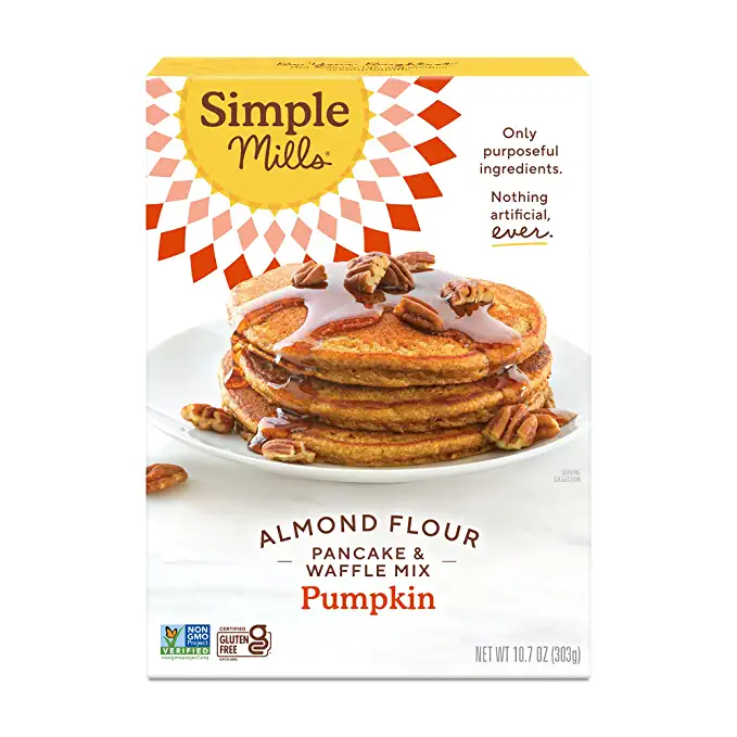  Simple Mills Almond Flour Pancake & Waffle Mix, Pumpkin - Gluten Free, Plant Based, Paleo Friendly, Breakfast 10.7 Ounce (Pack of 1)  - 856069005698