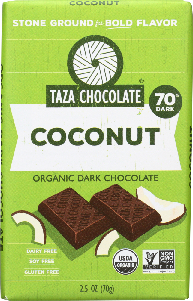 Coconut 70% Dark Stone Ground Chocolate - coconut