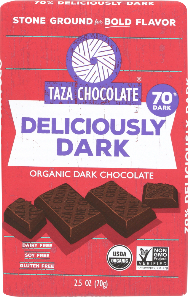 TAZA CHOCOLATE: 70% Deliciously Dark Chocolate Bar, 2.5 oz - 0856072004824