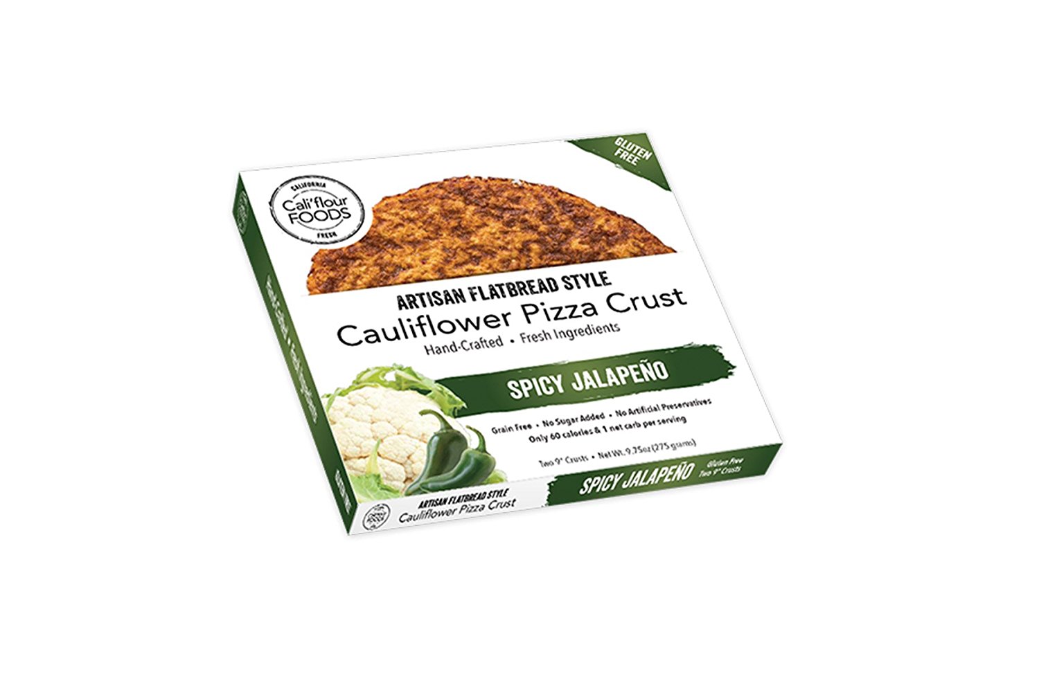 CALIFLOUR: Spicy Jalapeno Cauliflower Pizza Crust, 10 oz - 0856082007082