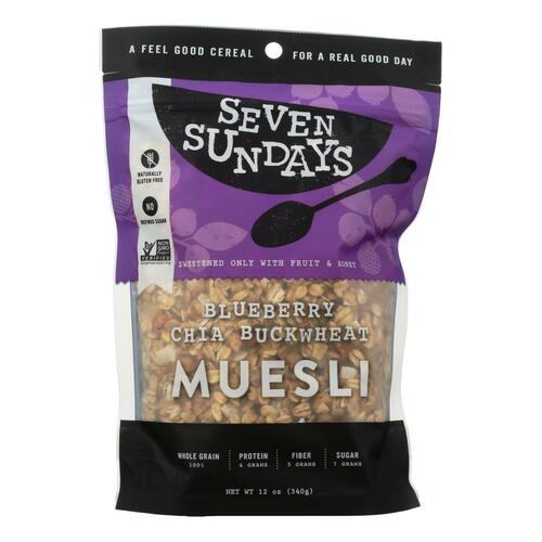 Seven Sundays Muesli - Blueberry Chia Buckwheat - Case Of 6 - 12 Oz. - 856088003170
