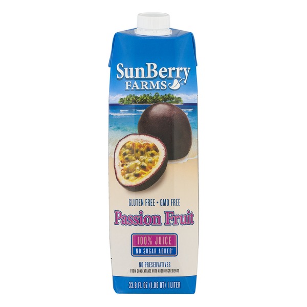 SUNBERRY FARMS: 100% Passion Fruit Juice, 33.81 oz - 0856128004174