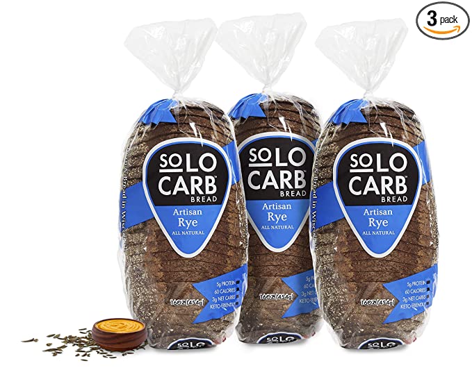  SoLo Carb Bread Artisan Rye (3 Loaves per Order)  - 856174002346