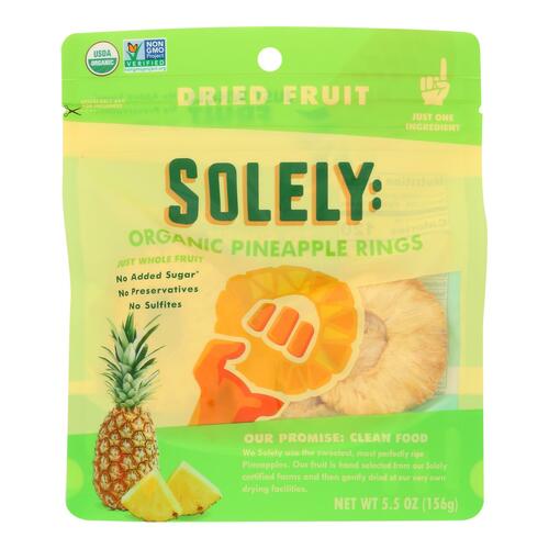 Solely - Dried Fruit Organic Pineapple Rings - Case Of 6-5.5 Oz - 856261006653