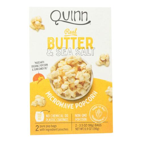 Quinn - Microwave Popcorn - Butter And Sea Salt - Case Of 6 - 6.9 Oz. - 856369004087