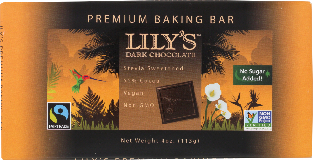 LILYS SWEETS: Baking Bar Stevia Sweetened, 4 oz - 0856481003692