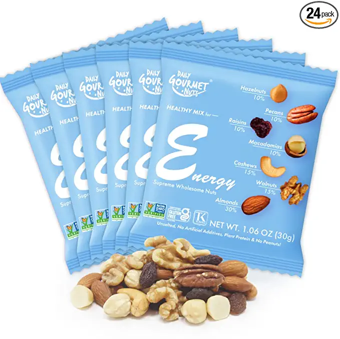  Daily Gourmet Nuts - Energy Mix / Healthy Trail mix Individual Packs/ Premium Nuts & Dry Fruit /Gluten-Free / Non-GMO / Nuts Individual Packs (24-50 Packs) / Office Snacks  - 856487007625