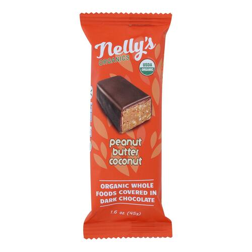 Nelly's Organics Peanut Butter & Coconut Bar - Case Of 9 - 1.6 Oz - 856495006146