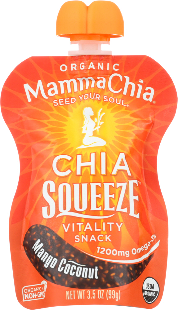 Mamma Chia, Chia Squeeze, Vitality Snack, Mango Coconut - mamma