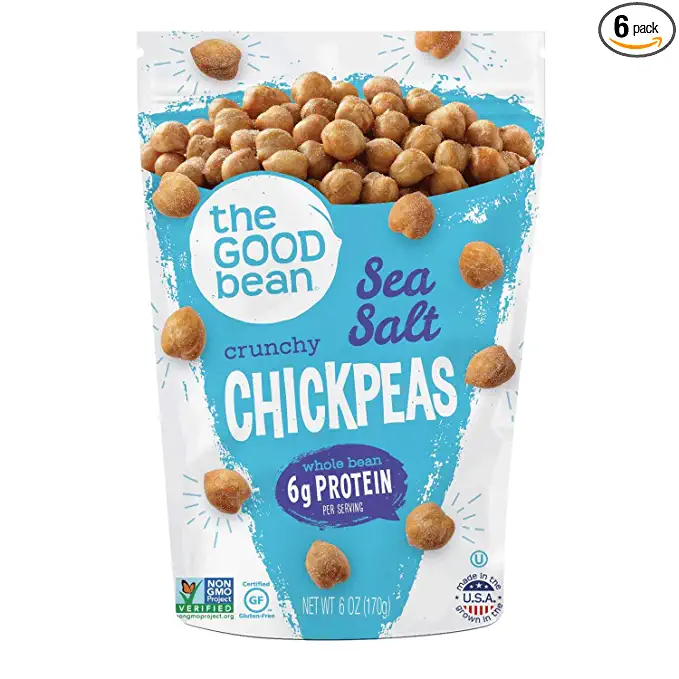  The Good Bean Crunchy Chickpeas Snacks, Sea Salt, 6 Ounce (Pack of 6)  - 856651002715