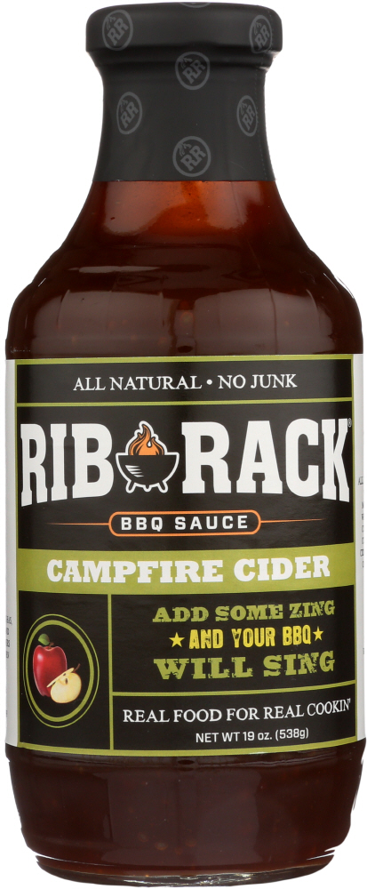 RIB RACK: Campfire Cider BBQ Sauce, 19 oz - 0856663004042