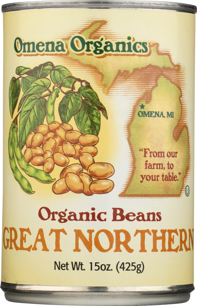 OMENA ORGANICS: Beans Great Northern Organic, 15 oz - 0856676006385