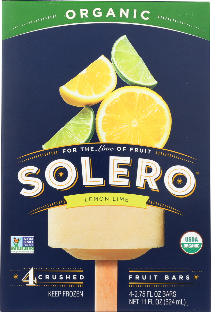 SOLERO: Organic Lemon Lime Fruit Bar, 11 oz - 0856698007193
