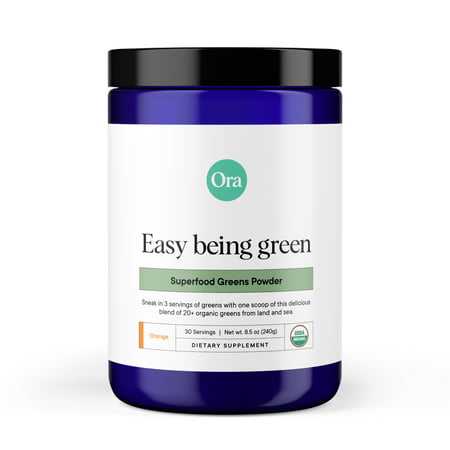 Ora Organic Greens Powder Supplement Citrus - Easy Being Green (30 Servings) - 856720007023