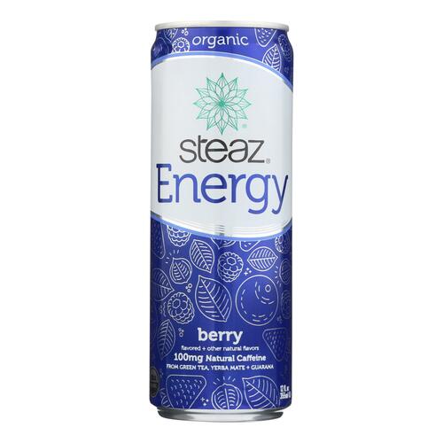 Steaz Energy Drink - Berry - Case Of 12 - 12 Fl Oz. - 856820000504