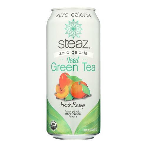 Steaz Zero Calorie Green Tea - Peach Mango - Case Of 12 - 16 Fl Oz. - 856820160024