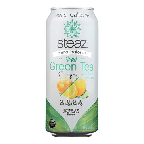 Steaz Zero Calorie Green Tea - Half And Half - Case Of 12 - 16 Fl Oz. - 856820160093