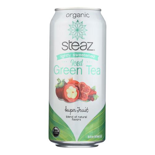 Steaz Lightly Sweetened Green Tea - Super Fruit - Case Of 12 - 16 Fl Oz. - 856820160116