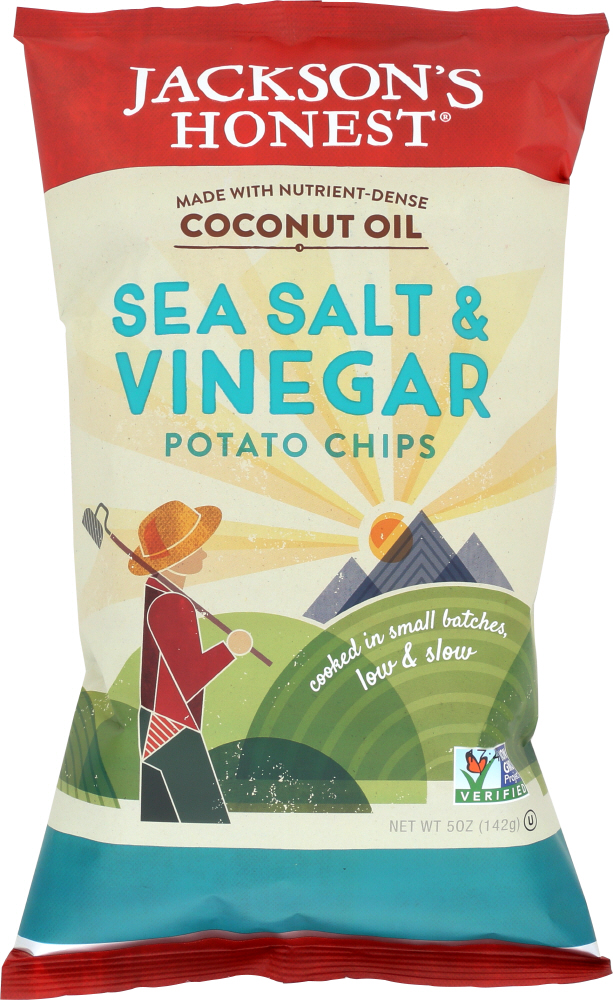 JACKSON’S HONEST: Sea Salt & Vinegar Potato Chips, 5 Oz - 0856823004257