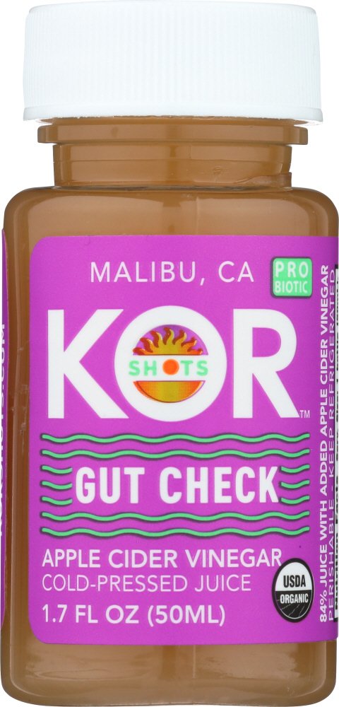 KOR SHOTS: Gut Check Apple Cider Vinegar Probiotic, 1.70 oz - 0856841008053