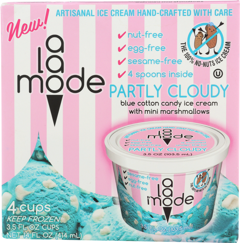 Blue Cotton Candy Ice Cream With Mini Marshmallows - 856979006112