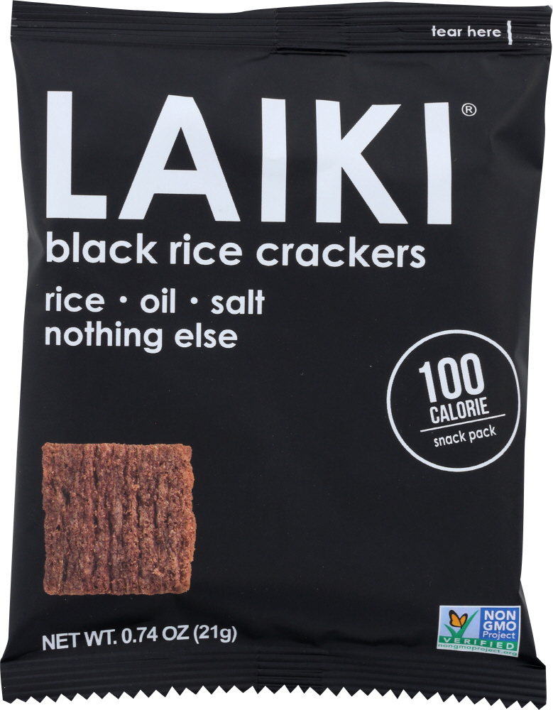 LAIKI: Crackers Black Rice Single Serve, 0.74 oz - 0857040004143