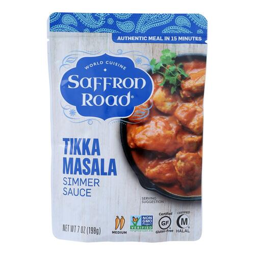 Saffron Road Simmer Sauce - Tikka Masala - Case Of 8 - 7 Fl Oz. - medium
