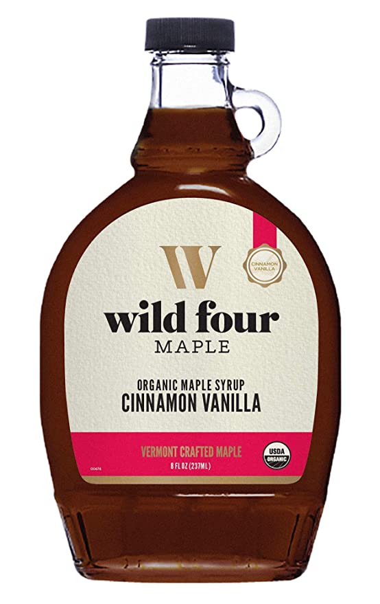  WildFour Organic Maple Syrup, Cinnamon Vanilla Maple Syrup from Vermont, Gluten-Free, Classic Combination (8oz.), 237 mL  - 857158006749