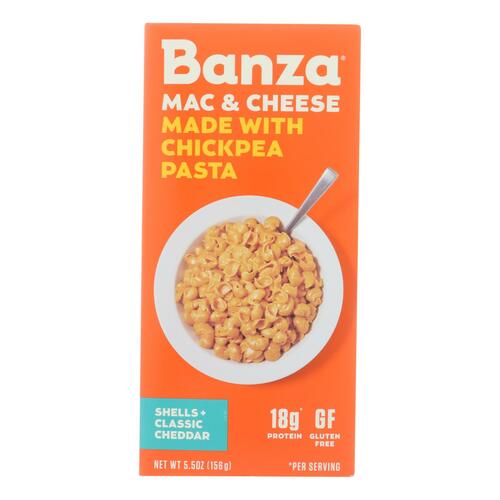 Banza - Chickpea Pasta Mac And Cheese - Shells And Classic Cheddar - Case Of 6 - 5.5 Oz. - 0857183005151