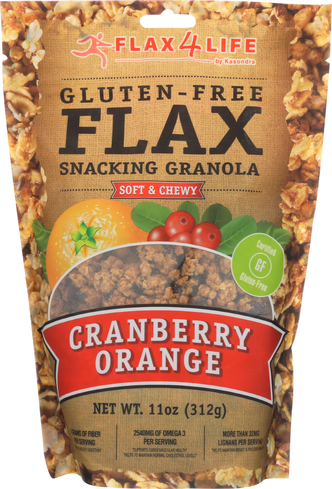 Gluten-Free Flax Cranberry Orange Snacking Granola, Cranberry Orange - 857287004241