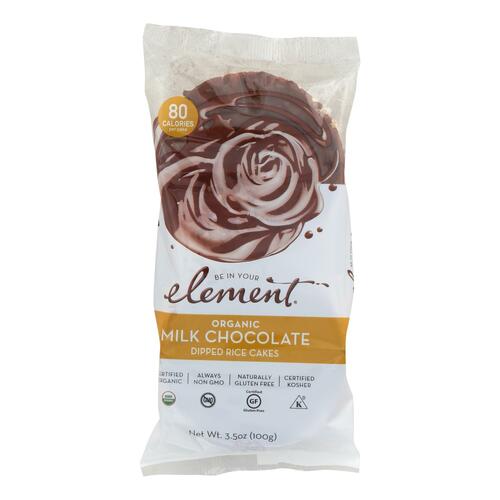 Element Organic Dipped Rice Cakes - Milk Chocolate - Case Of 6 - 3.5 Oz - 857360004274