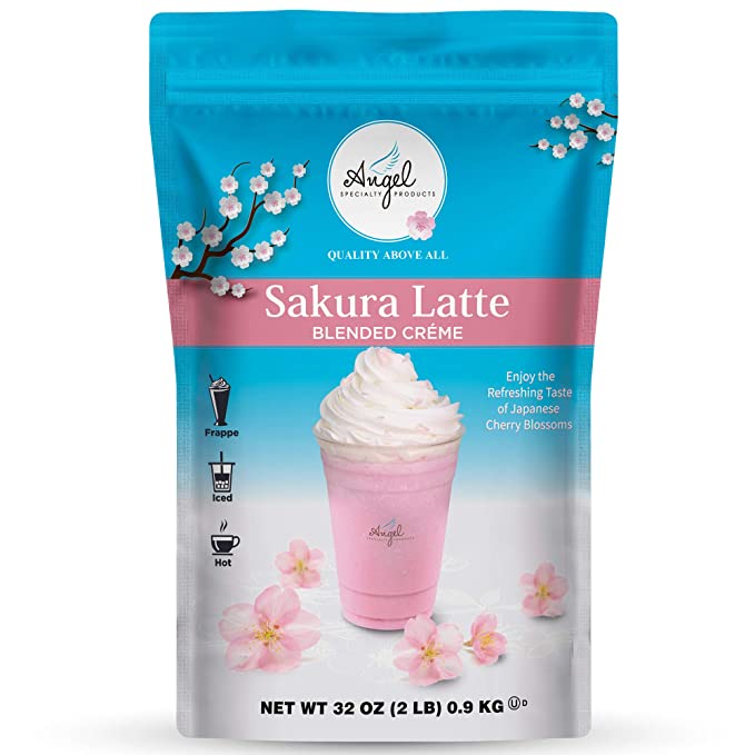  Sakura Latte Blended Crème by Angel Specialty Products [2 LB] [22 Servings]  - 857385006529