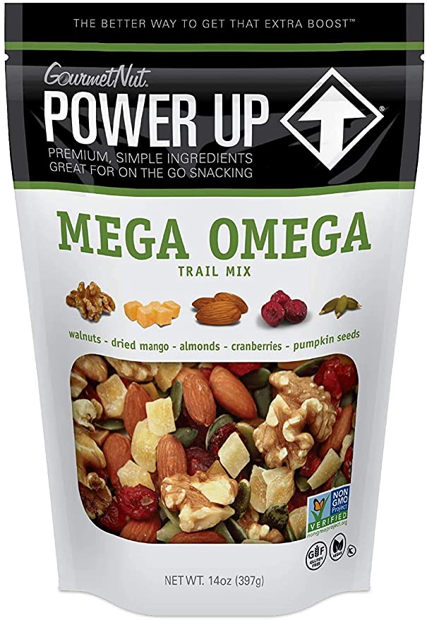  Power Up Trail Mix Gourmet Nut Bag, Mega Omega, 14 Ounce  - 857468006156