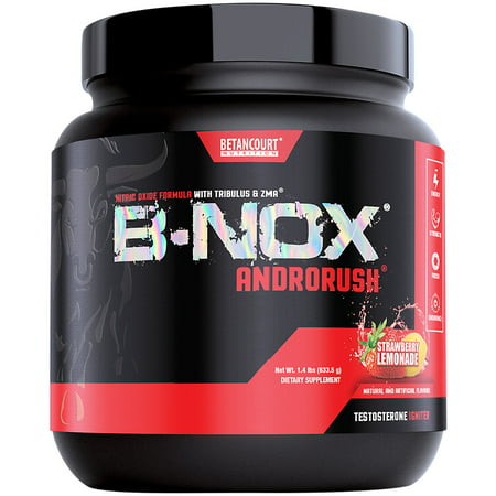 BNOX Androrush PreWorkout Nitric Oxide Testosterone Blend Strawberry Lemonade (1.4 lbs./35 Servings) - 857487005024