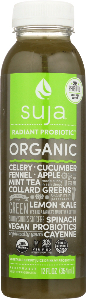 SUJA: Green Juice Radiant Probiotic Drink, 12 oz - 0857529006040