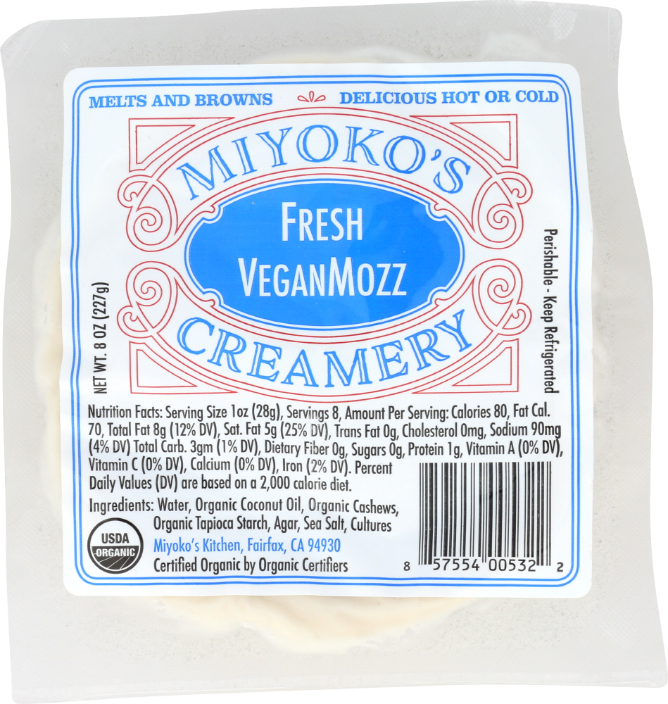 MIYOKOS CREAMERY: Cheese Fresh Mozzarella Vegan, 8 oz - 0857554005322