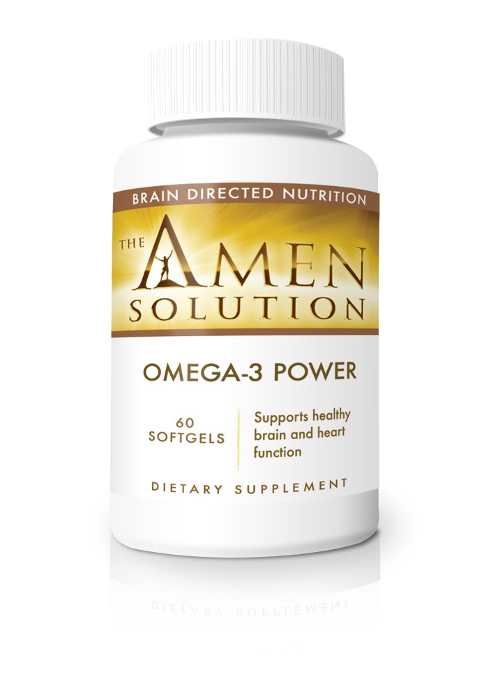 Dr. Amen brainMD Omega-3 Power - 60 Capsules - Joint, Heart & Immune Support Supplement, Promotes Positive Mood & Focus, Contains DHA & EPA - Gluten-Free - 30 Servings - 857568003048
