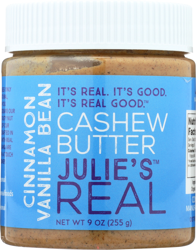 JULIES REAL: Cinnamon Vanilla Cashew Butter, 9 oz - 0857628006002