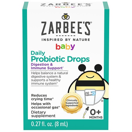 Zarbee's Baby Probiotic Drops, Daily Digestive + Immune Support, Newborn Infants & Up, 0.27 Fl Oz (B07NPFW1YJ) - 857647007905