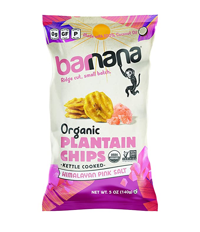  Barnana Organic Plantain Chips, Himalayan Pink Salt, 5 Ounce Bag - Paleo, Vegan, Grain Free Chips - 857682003863