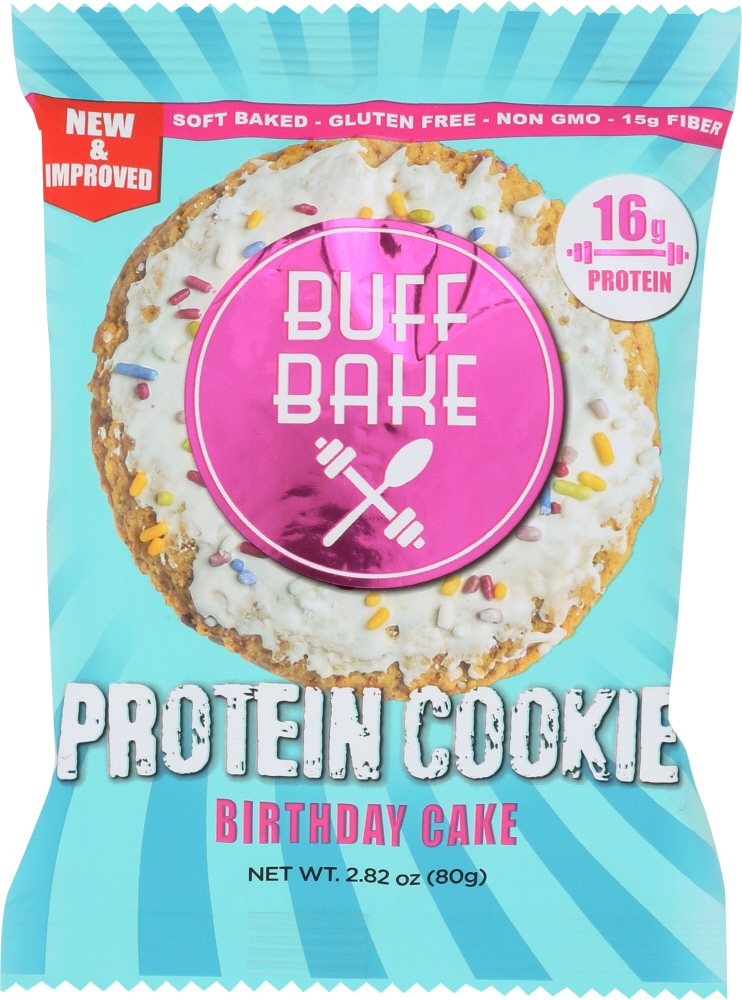 BUFF BAKE: Protein Cookie Birthday Cake, 2.82 oz - 0857697005951