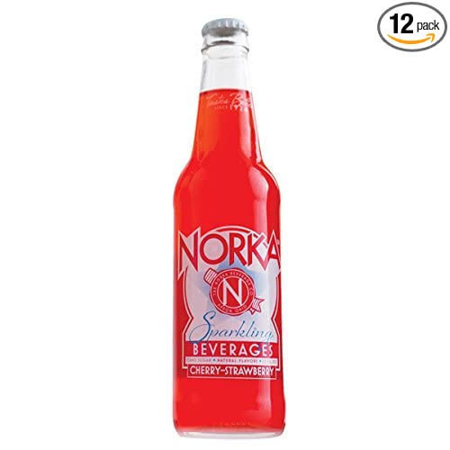 NORKA Premium 12oz Sparkling Beverages, Cherry-Strawberry (Pack of 12) (Cherry-Strawberry) - 857769005018