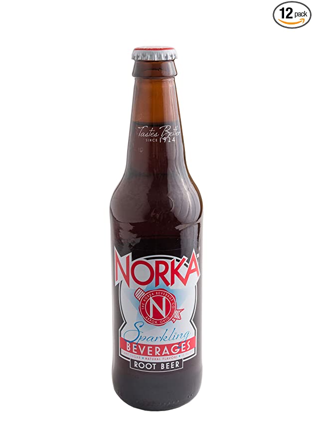 NORKA Premium 12oz Sparkling Beverages, Root Beer (Pack of 12 Glass Bottles) (Root Beer) - 857769005025