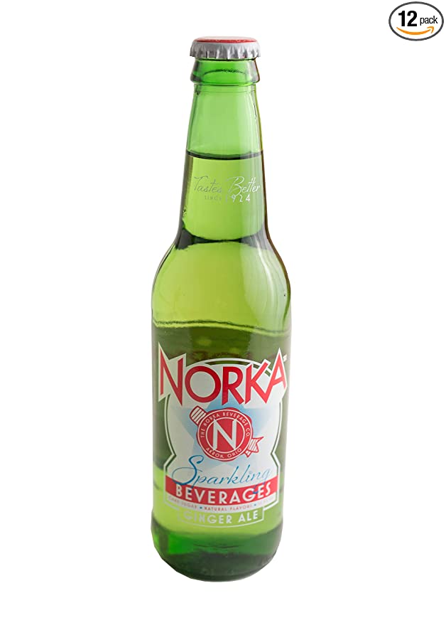  NORKA Premium 12oz Sparkling Beverages, Ginger Ale (Pack of 12 Glass Bottles) (Ginger Ale)  - 857769005032