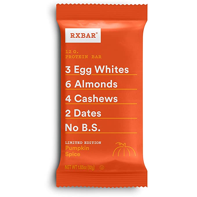  RXBAR, Pumpkin Spice, Protein Bar, 1.83 Ounce (Pack of 12), High Protein Snack, Gluten Free  - pumpkin