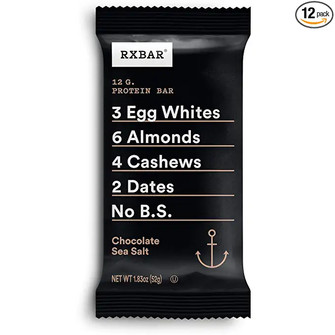  RXBAR, Chocolate Sea Salt, Protein Bar,High Protein Snack, Gluten Free, 1.83 Oz (Pack of 12)  - 857777004300