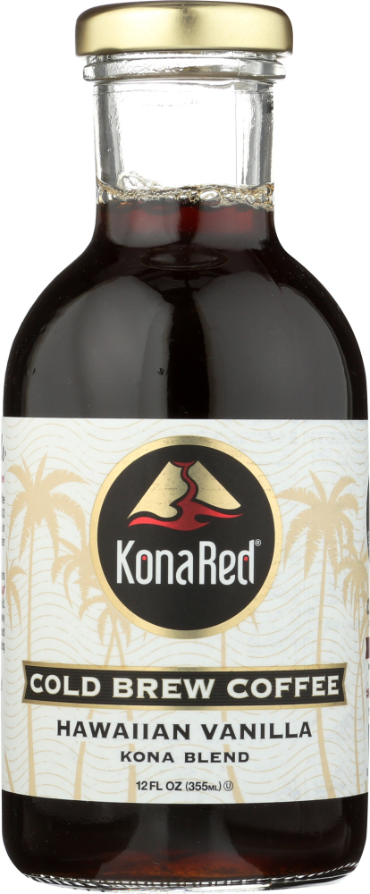 KONA RED: Cold Brew Coffee Hawaiian Vanilla, 12 oz - 0857798003467