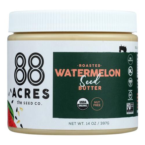 88 Acres - Seed Butter - Organic Watermelon - Case Of 6 - 14 Oz. - 857851005445