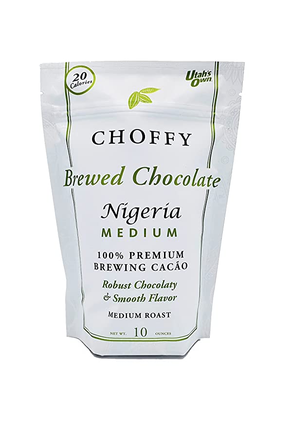  Choffy Brewed Cacao - Lighter Chocolate Lovers or Brewed Cacao Beginners (Nigeria Medium Roast, 10oz)  - 857932005418